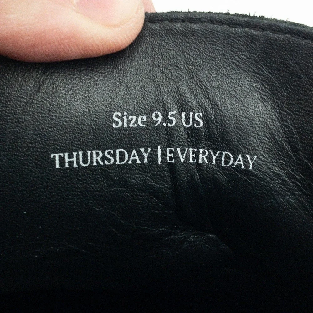 Thursday Boot Company Captain Boots Mens 9.5 Black Leather Cap Toe Hand Made